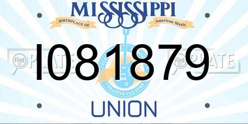 I081879 Mississippi License Plate