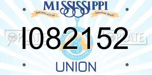 I082152 Mississippi License Plate