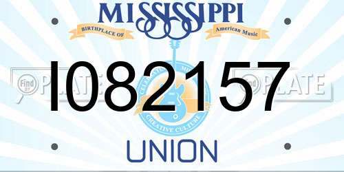 I082157 Mississippi License Plate