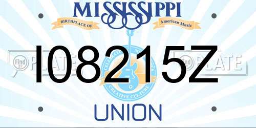 I08215Z Mississippi License Plate