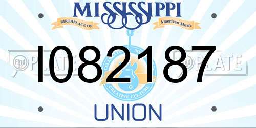 I082187 Mississippi License Plate