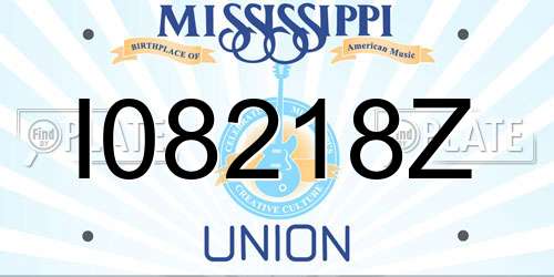 I08218Z Mississippi License Plate