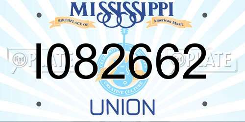 I082662 Mississippi License Plate