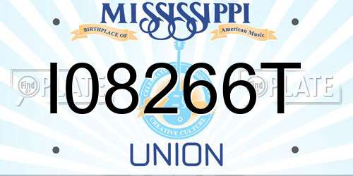I08266T Mississippi License Plate