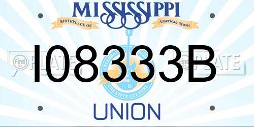 I08333B Mississippi License Plate