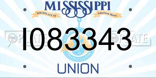 I083343 Mississippi License Plate