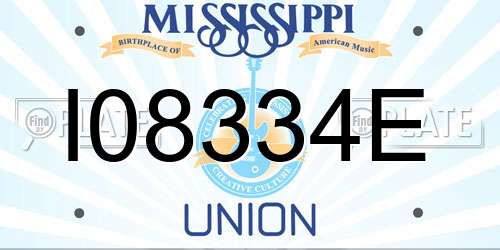 I08334E Mississippi License Plate