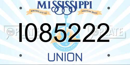 I085222 Mississippi License Plate