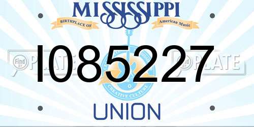 I085227 Mississippi License Plate