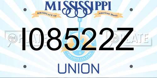 I08522Z Mississippi License Plate
