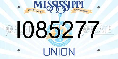 I085277 Mississippi License Plate