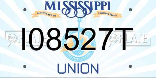 I08527T Mississippi License Plate