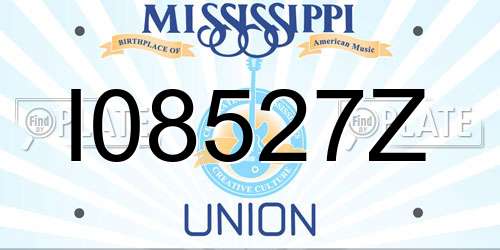 I08527Z Mississippi License Plate