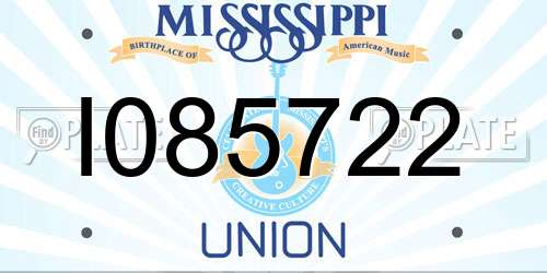 I085722 Mississippi License Plate