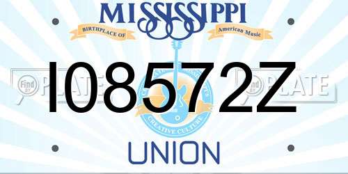 I08572Z Mississippi License Plate
