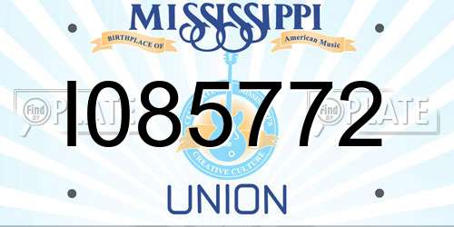 I085772 Mississippi License Plate