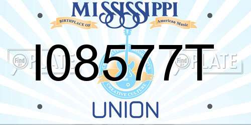 I08577T Mississippi License Plate