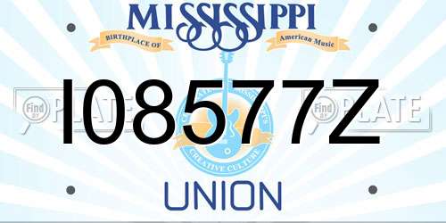 I08577Z Mississippi License Plate