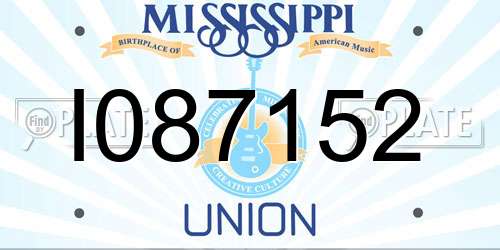 I087152 Mississippi License Plate