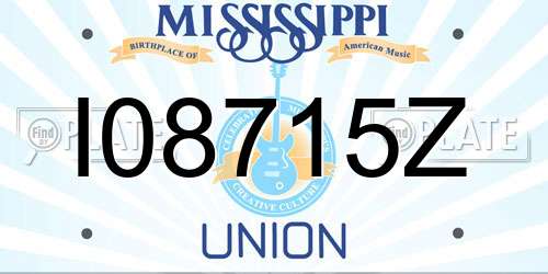 I08715Z Mississippi License Plate