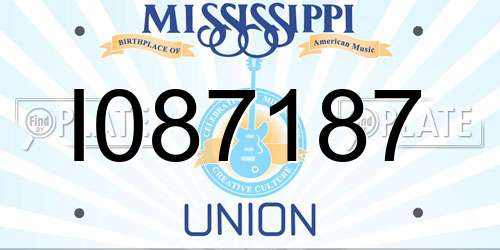 I087187 Mississippi License Plate