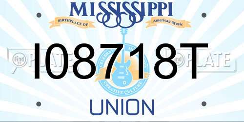 I08718T Mississippi License Plate