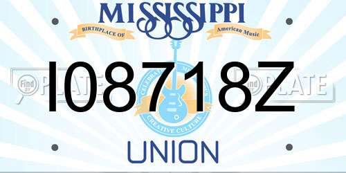 I08718Z Mississippi License Plate
