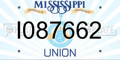 I087662 Mississippi License Plate