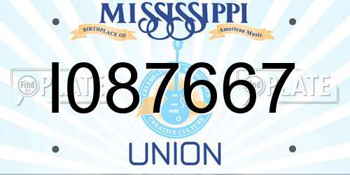I087667 Mississippi License Plate
