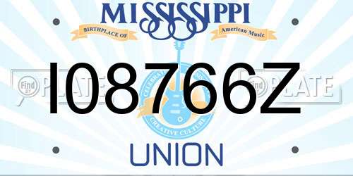I08766Z Mississippi License Plate