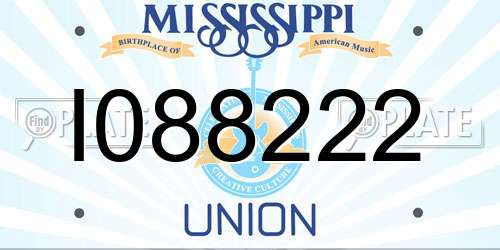 I088222 Mississippi License Plate