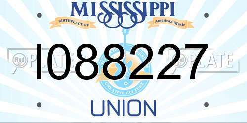 I088227 Mississippi License Plate