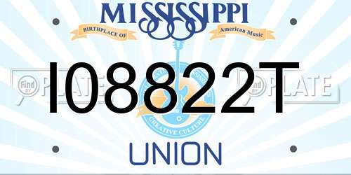 I08822T Mississippi License Plate