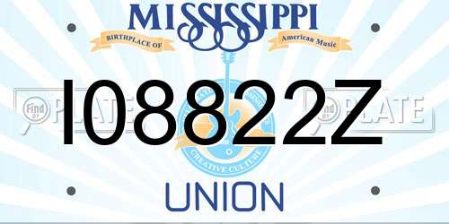 I08822Z Mississippi License Plate