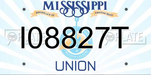 I08827T Mississippi License Plate