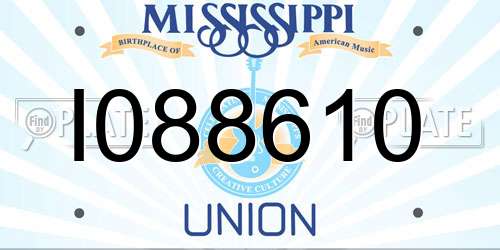 I088610 Mississippi License Plate