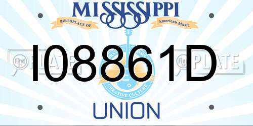 I08861D Mississippi License Plate
