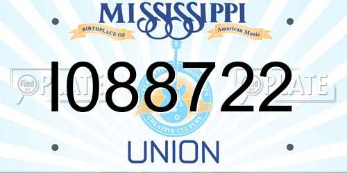 I088722 Mississippi License Plate