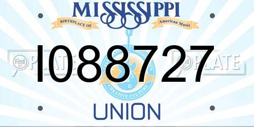 I088727 Mississippi License Plate