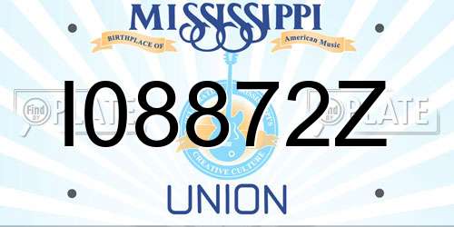 I08872Z Mississippi License Plate