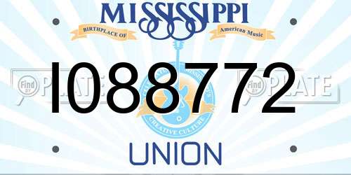 I088772 Mississippi License Plate