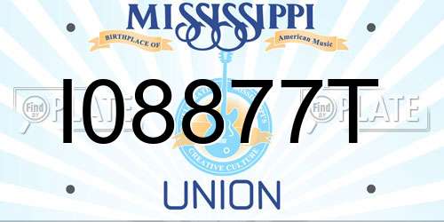 I08877T Mississippi License Plate