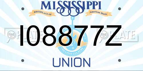 I08877Z Mississippi License Plate