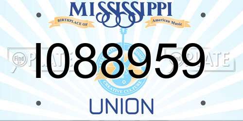 I088959 Mississippi License Plate