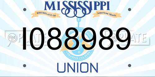 I088989 Mississippi License Plate