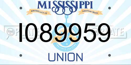 I089959 Mississippi License Plate