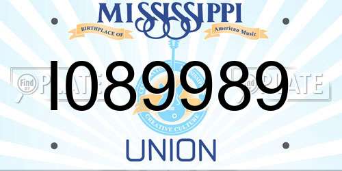 I089989 Mississippi License Plate