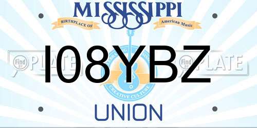 I08YBZ Mississippi License Plate