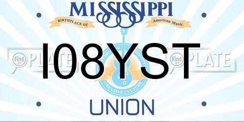 I08YST Mississippi License Plate