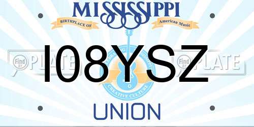I08YSZ Mississippi License Plate